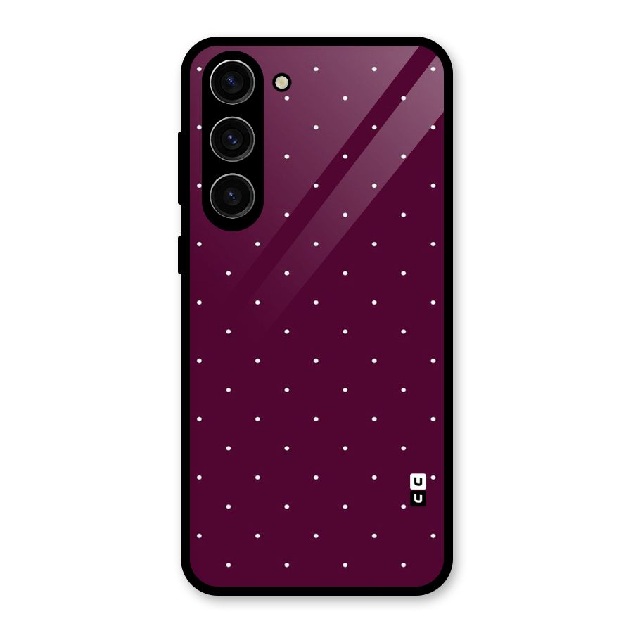 Purple Polka Glass Back Case for Galaxy S23 Plus