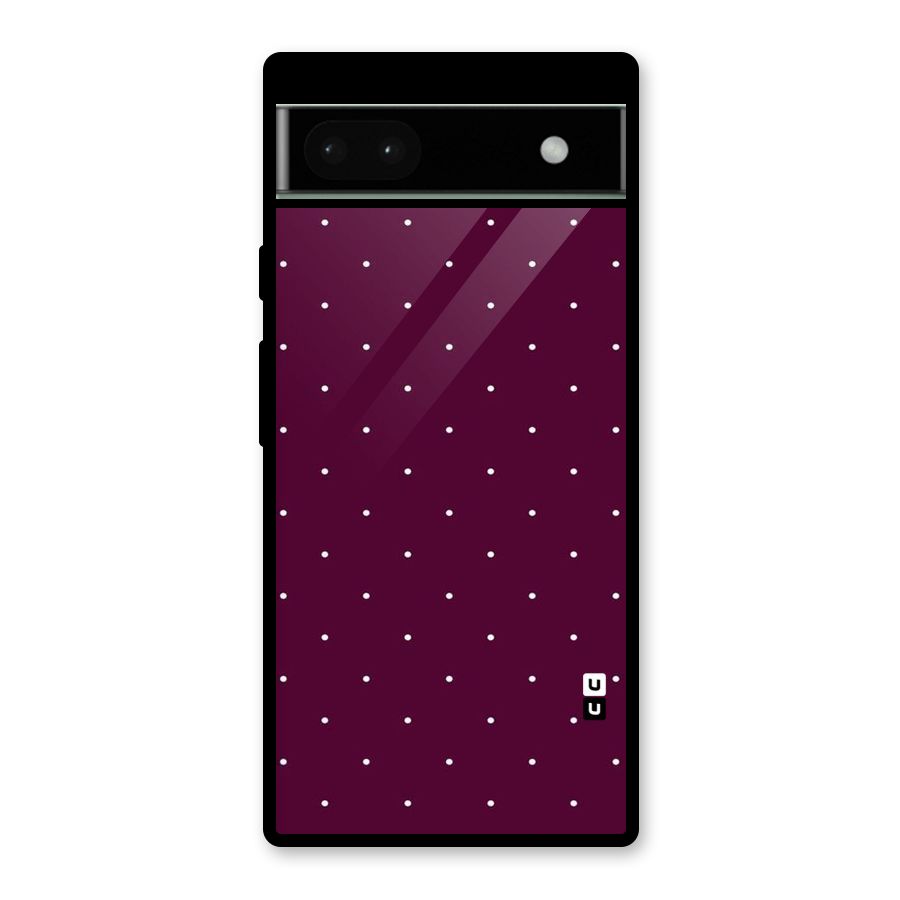 Purple Polka Glass Back Case for Google Pixel 6a