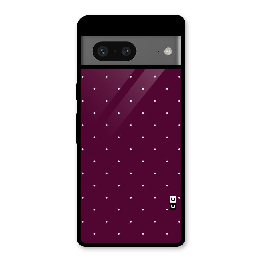 Purple Polka Glass Back Case for Google Pixel 7