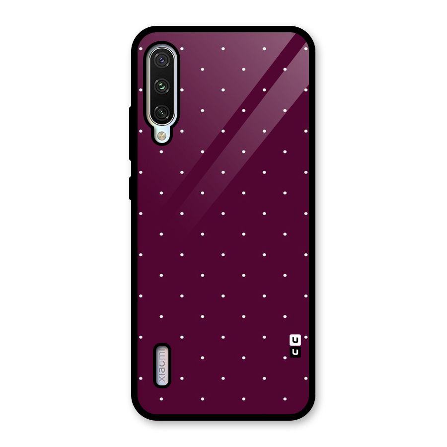Purple Polka Glass Back Case for Mi A3