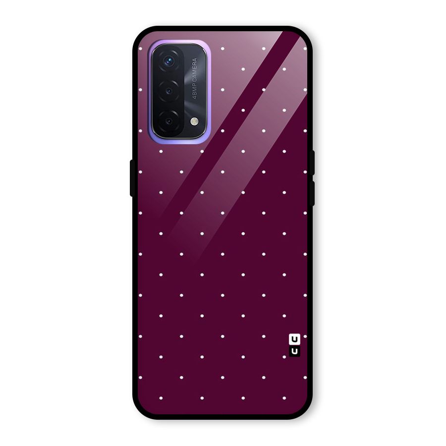 Purple Polka Glass Back Case for Oppo A74 5G
