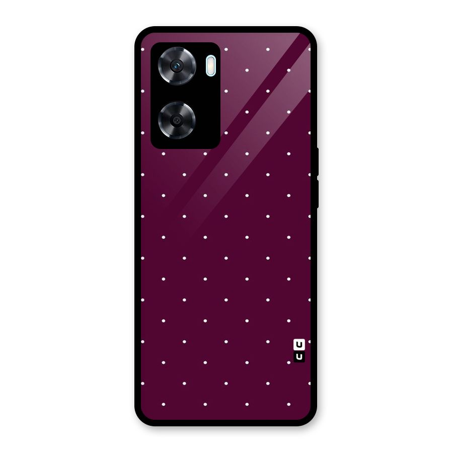 Purple Polka Glass Back Case for Oppo A77