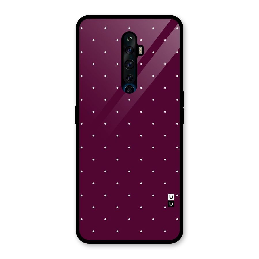 Purple Polka Glass Back Case for Oppo Reno2 F