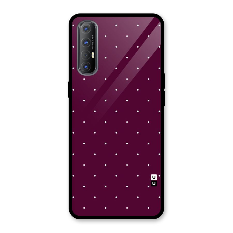 Purple Polka Glass Back Case for Oppo Reno3 Pro