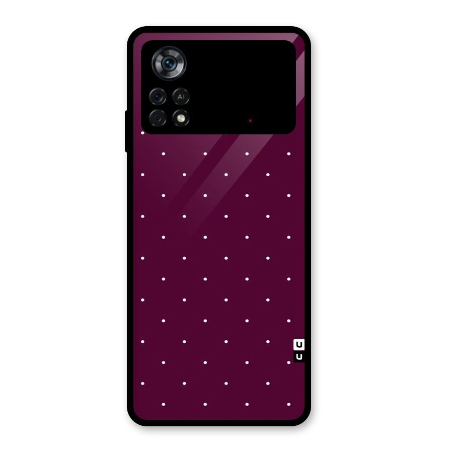 Purple Polka Glass Back Case for Poco X4 Pro 5G