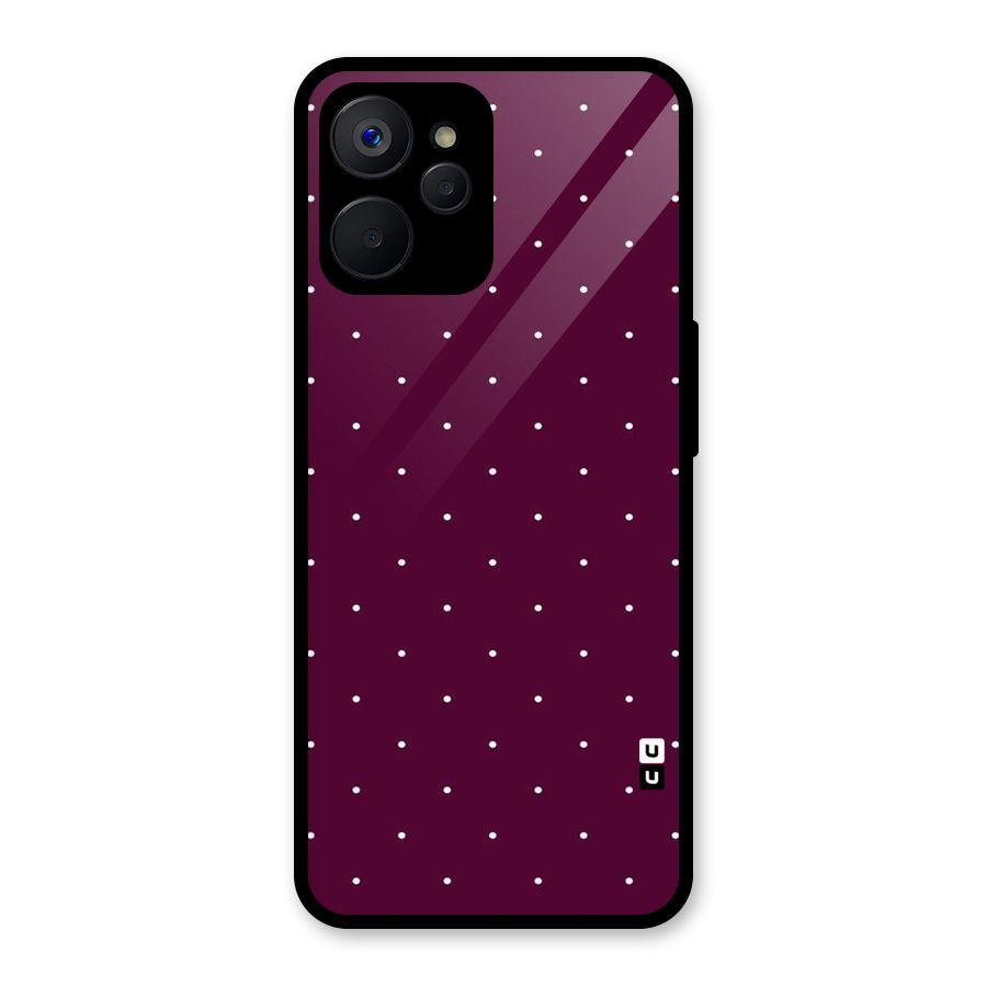 Purple Polka Glass Back Case for Realme 9i 5G