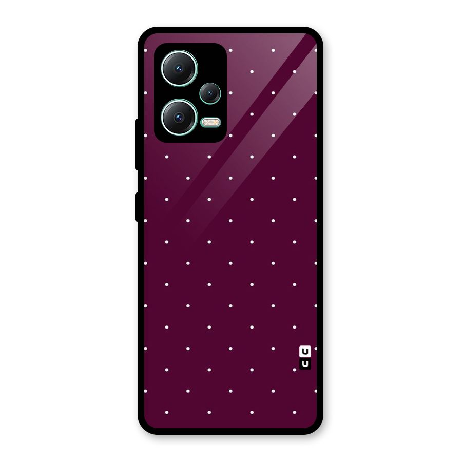 Purple Polka Glass Back Case for Redmi Note 12 5G