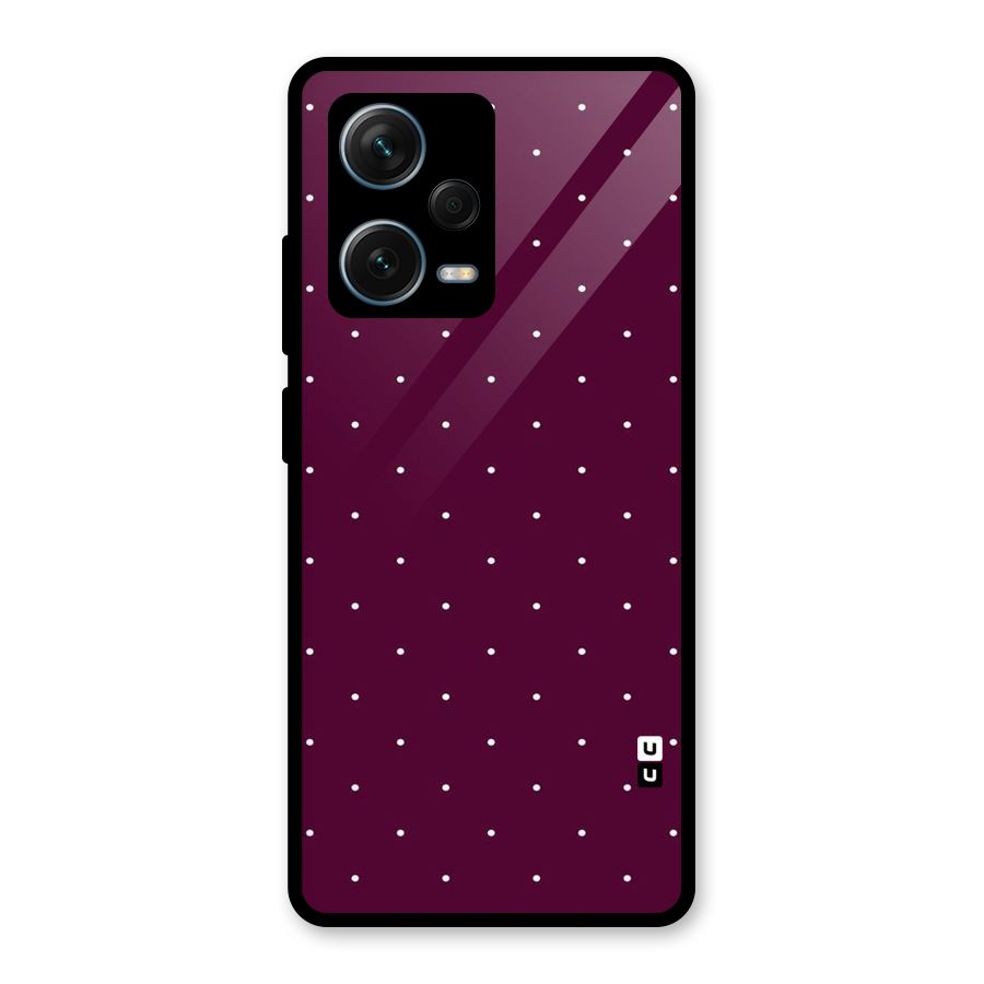 Purple Polka Glass Back Case for Redmi Note 12 Pro Plus 5G