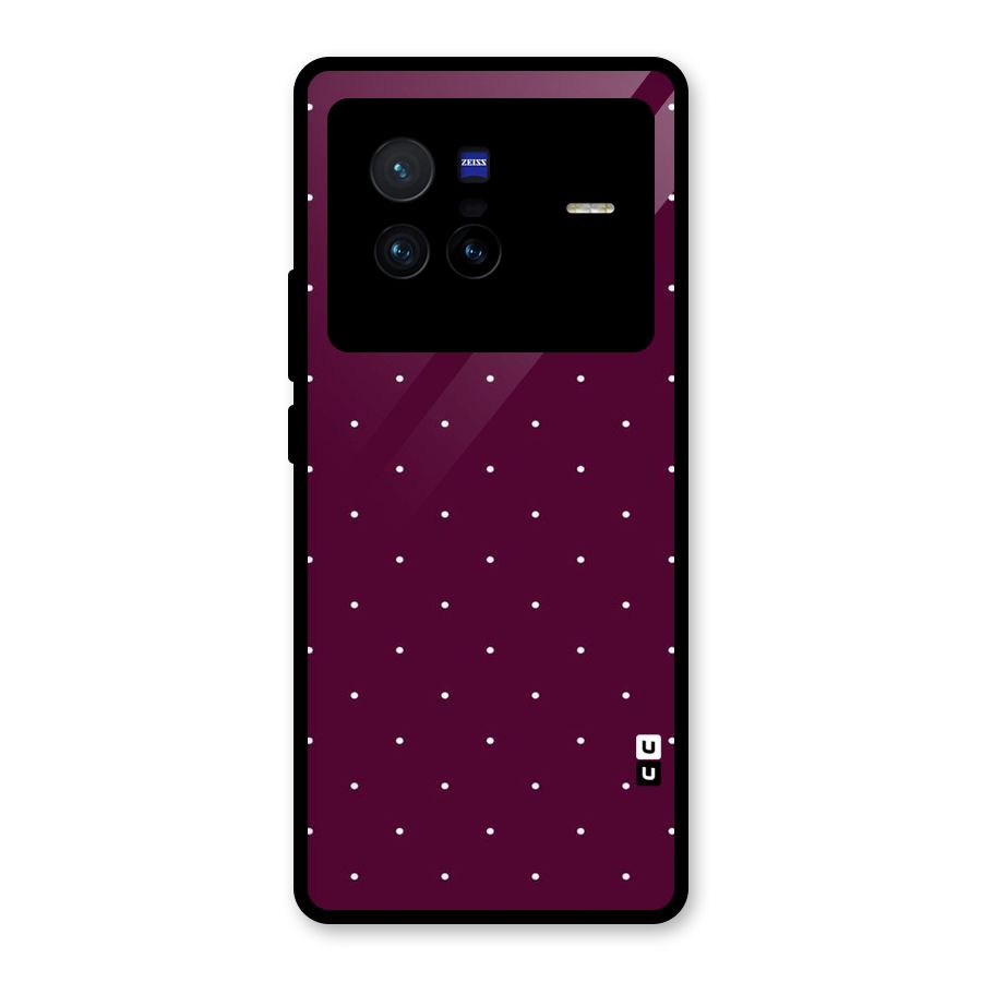 Purple Polka Glass Back Case for Vivo X80