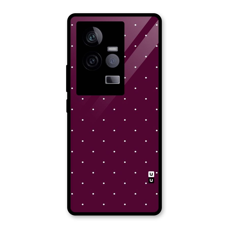 Purple Polka Glass Back Case for Vivo iQOO 11 5G