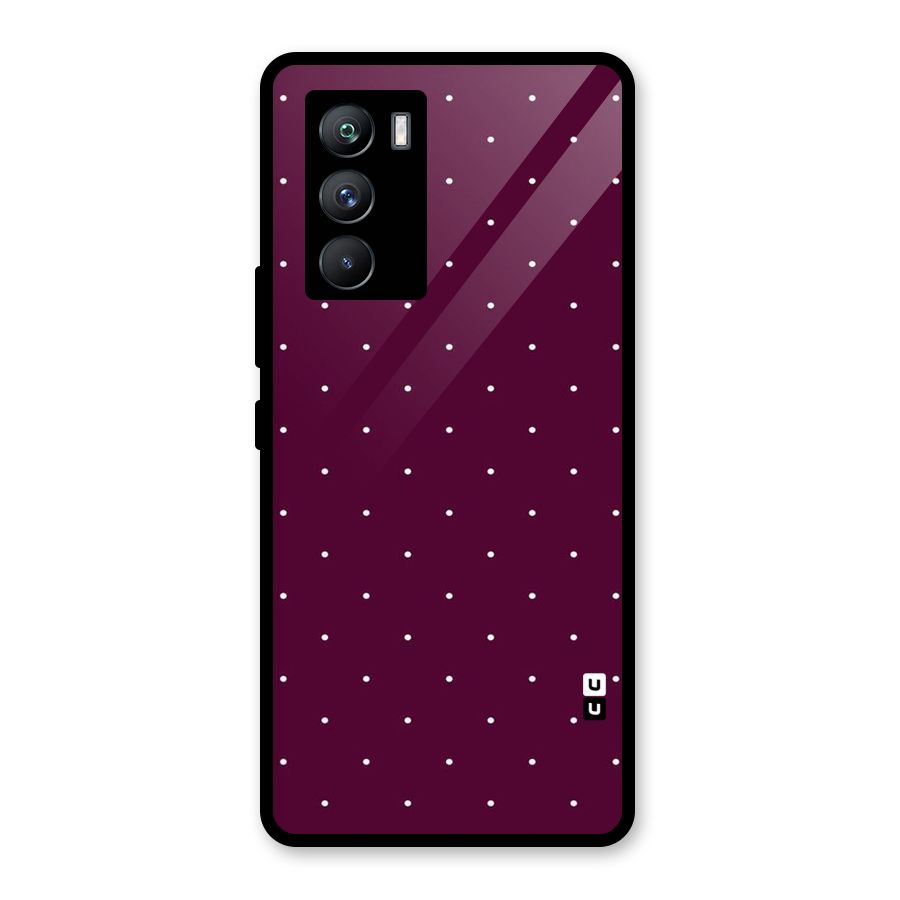 Purple Polka Glass Back Case for Vivo iQOO 9 SE
