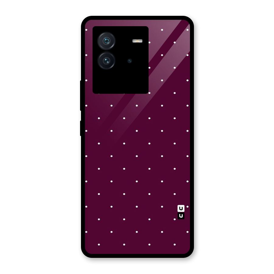 Purple Polka Glass Back Case for Vivo iQOO Neo 6 5G