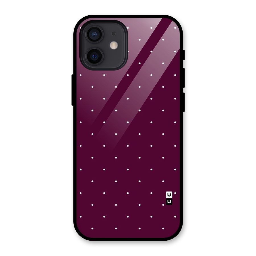 Purple Polka Glass Back Case for iPhone 12