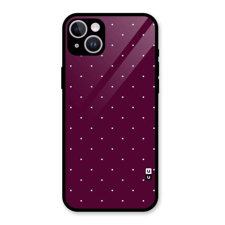 Purple Polka Glass Back Case for iPhone 14 Plus