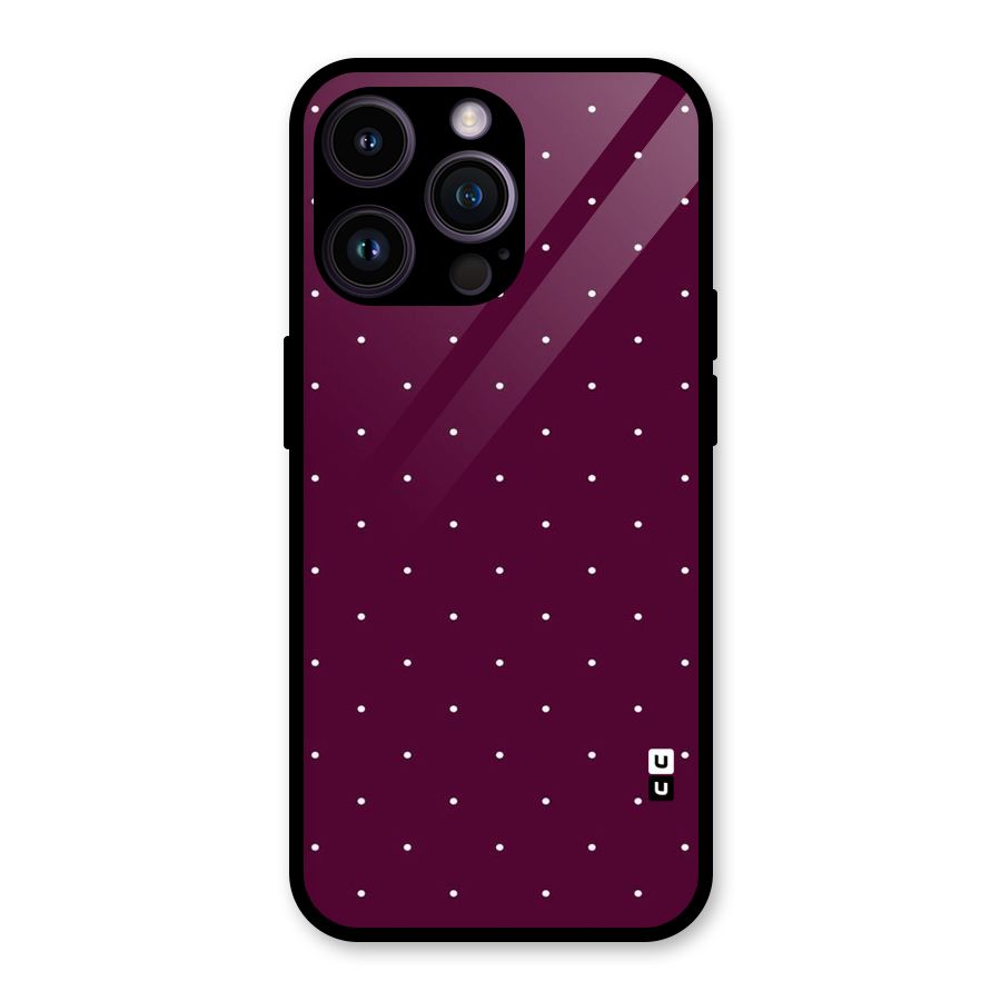 Purple Polka Glass Back Case for iPhone 14 Pro Max