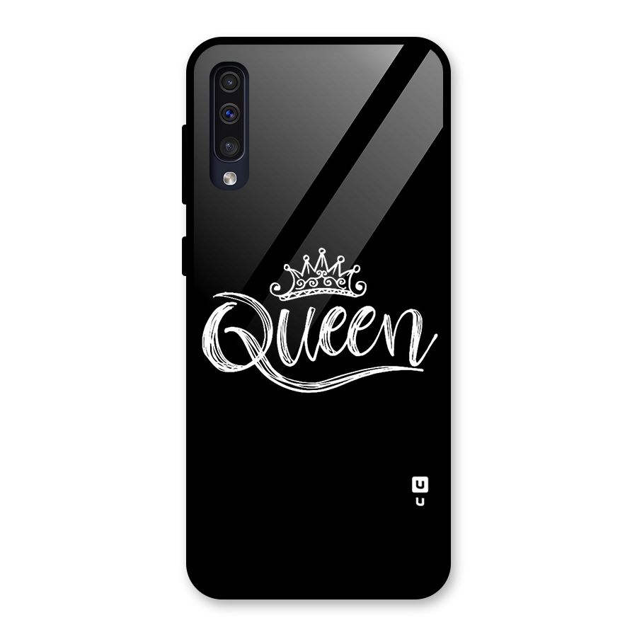 Queen Crown Glass Back Case for Galaxy A30s
