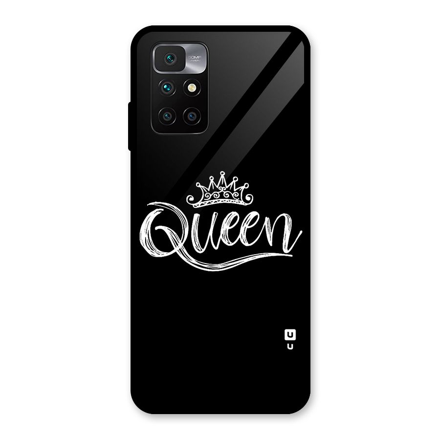 Queen Crown Glass Back Case for Redmi 10 Prime