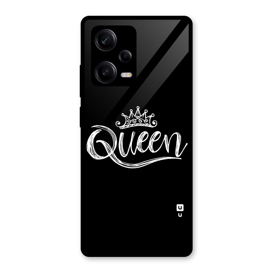 Queen Crown Glass Back Case for Redmi Note 12 Pro