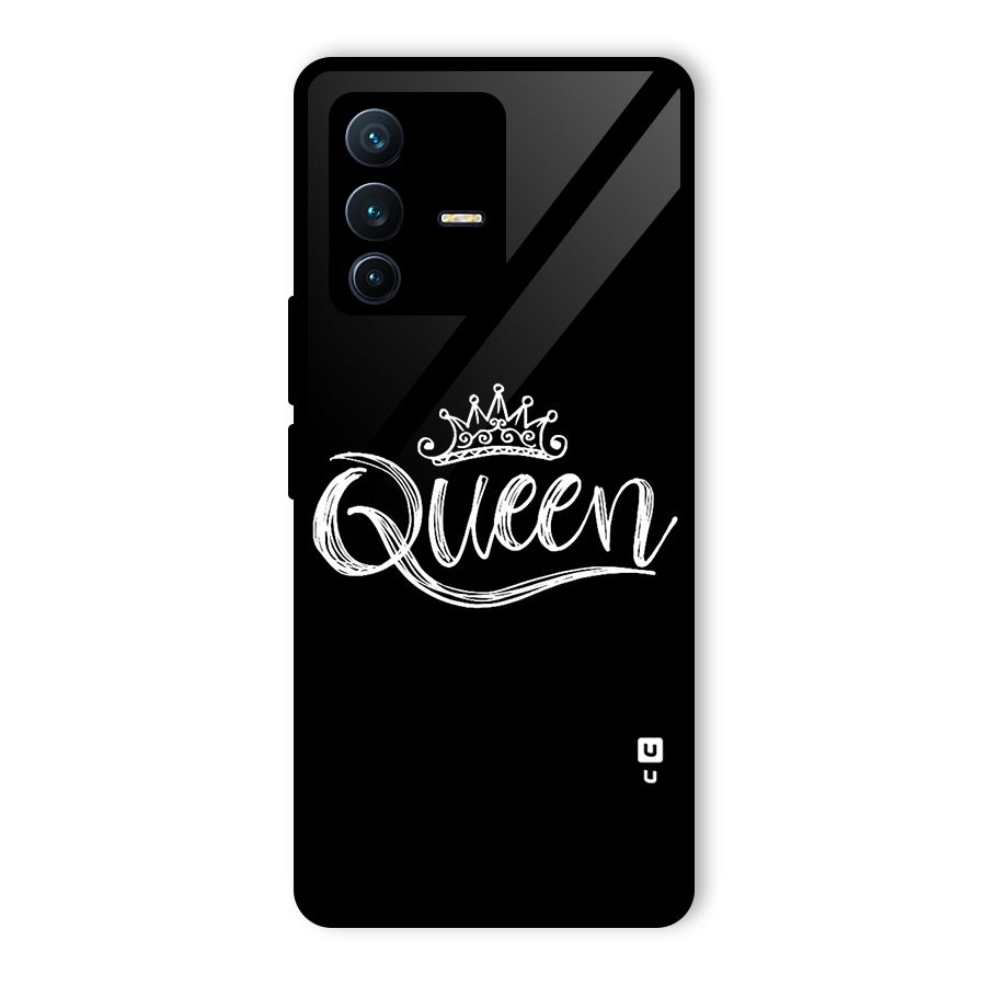 Queen Crown Glass Back Case for Vivo V23 Pro