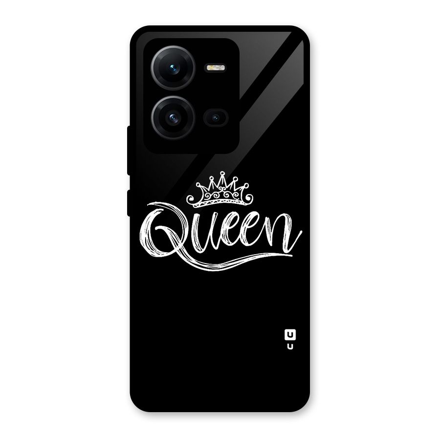 Queen Crown Glass Back Case for Vivo V25