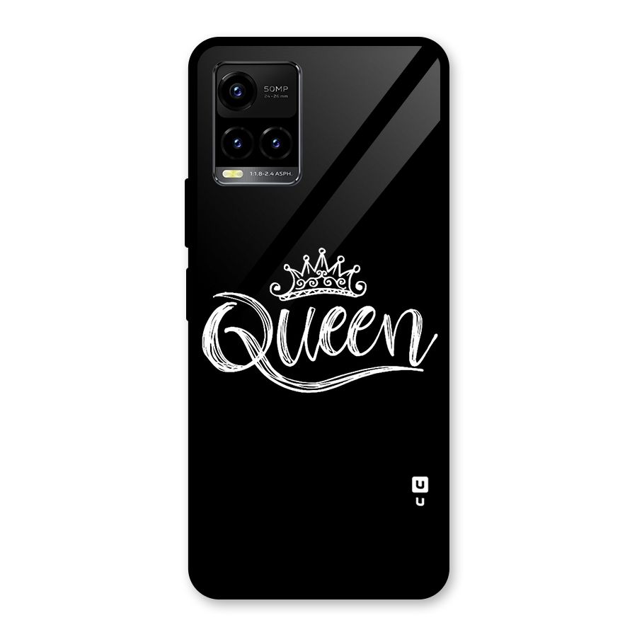 Queen Crown Glass Back Case for Vivo Y21A