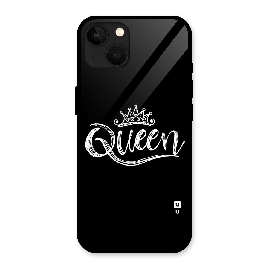 Queen Crown Glass Back Case for iPhone 13
