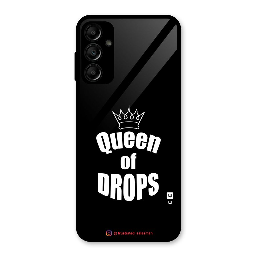 Queen of Drops Black Glass Back Case for Galaxy A14 5G