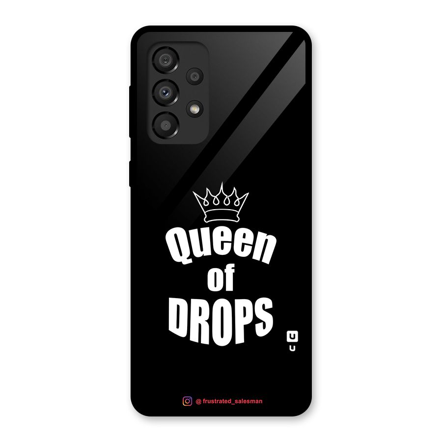 Queen of Drops Black Glass Back Case for Galaxy A33 5G