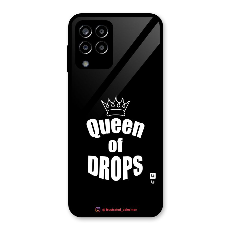 Queen of Drops Black Glass Back Case for Galaxy M33