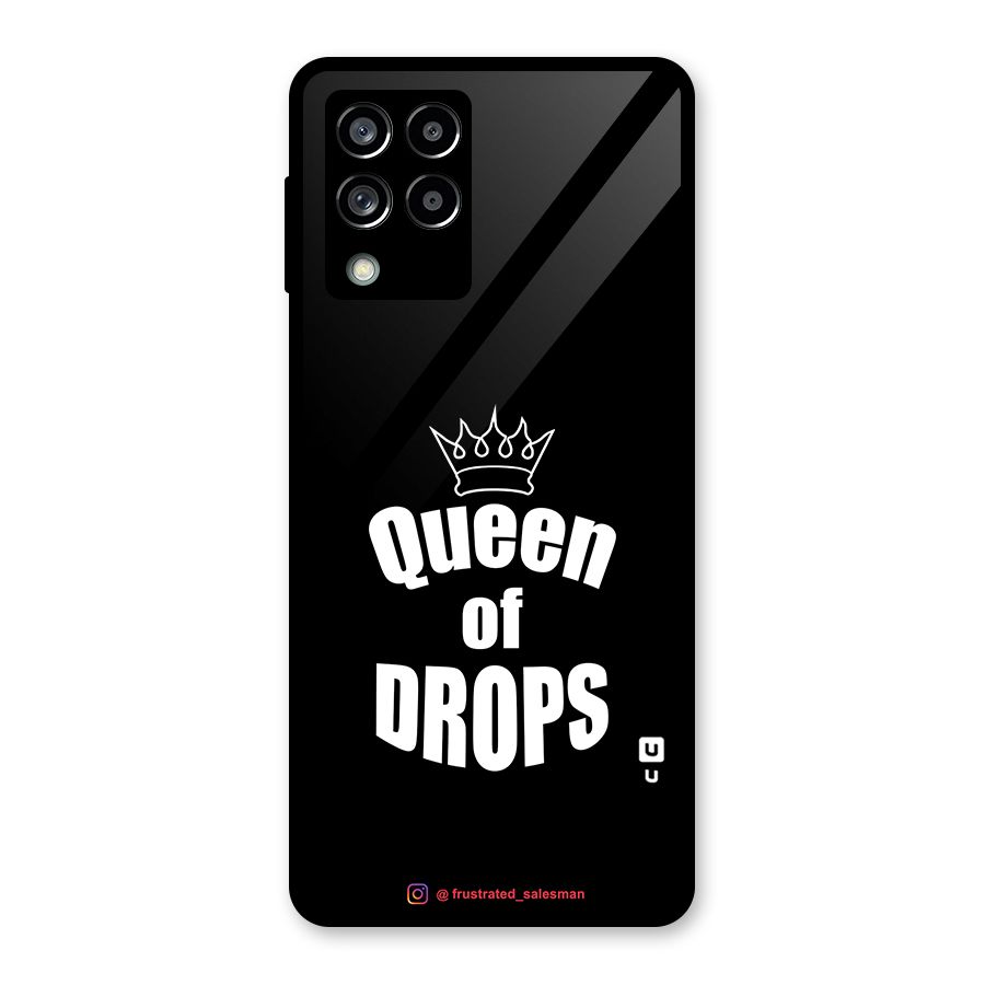 Queen of Drops Black Glass Back Case for Galaxy M53 5G