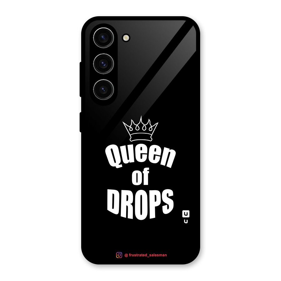 Queen of Drops Black Glass Back Case for Galaxy S23