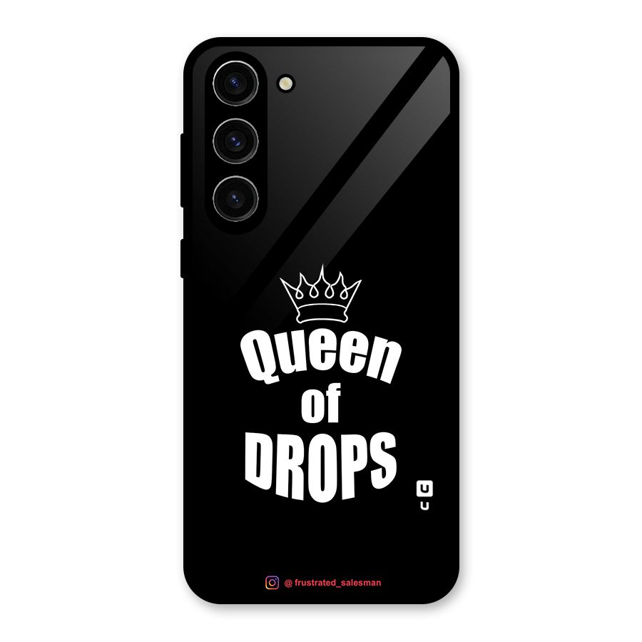 Queen of Drops Black Glass Back Case for Galaxy S23 Plus