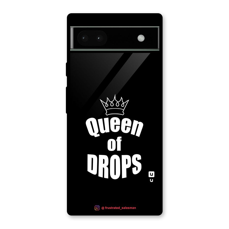 Queen of Drops Black Glass Back Case for Google Pixel 6a