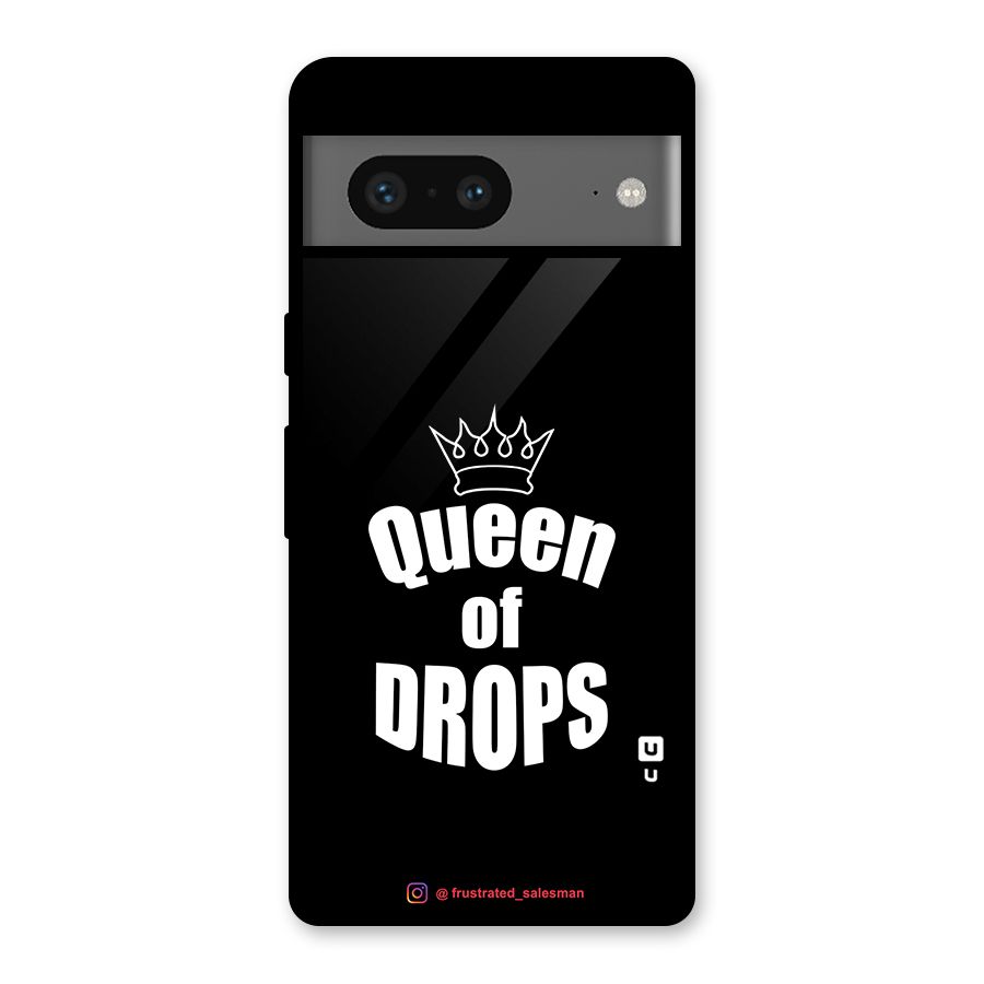 Queen of Drops Black Glass Back Case for Google Pixel 7