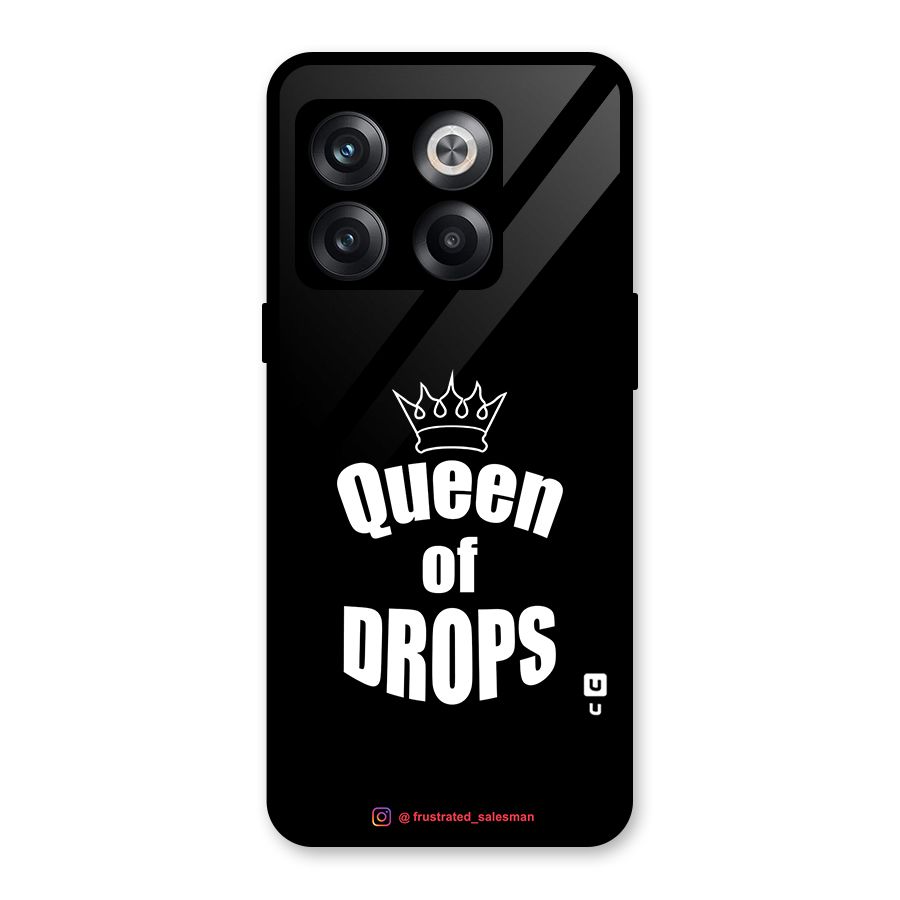 Queen of Drops Black Glass Back Case for OnePlus 10T