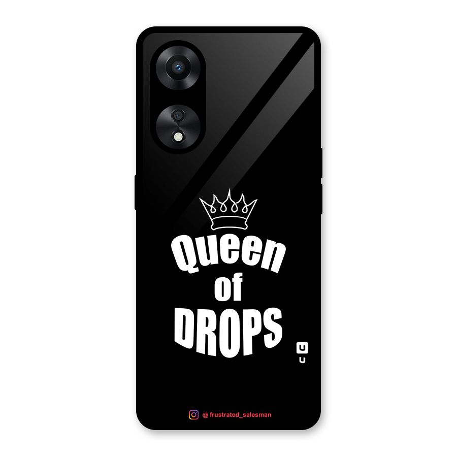 Queen of Drops Black Glass Back Case for Oppo A78