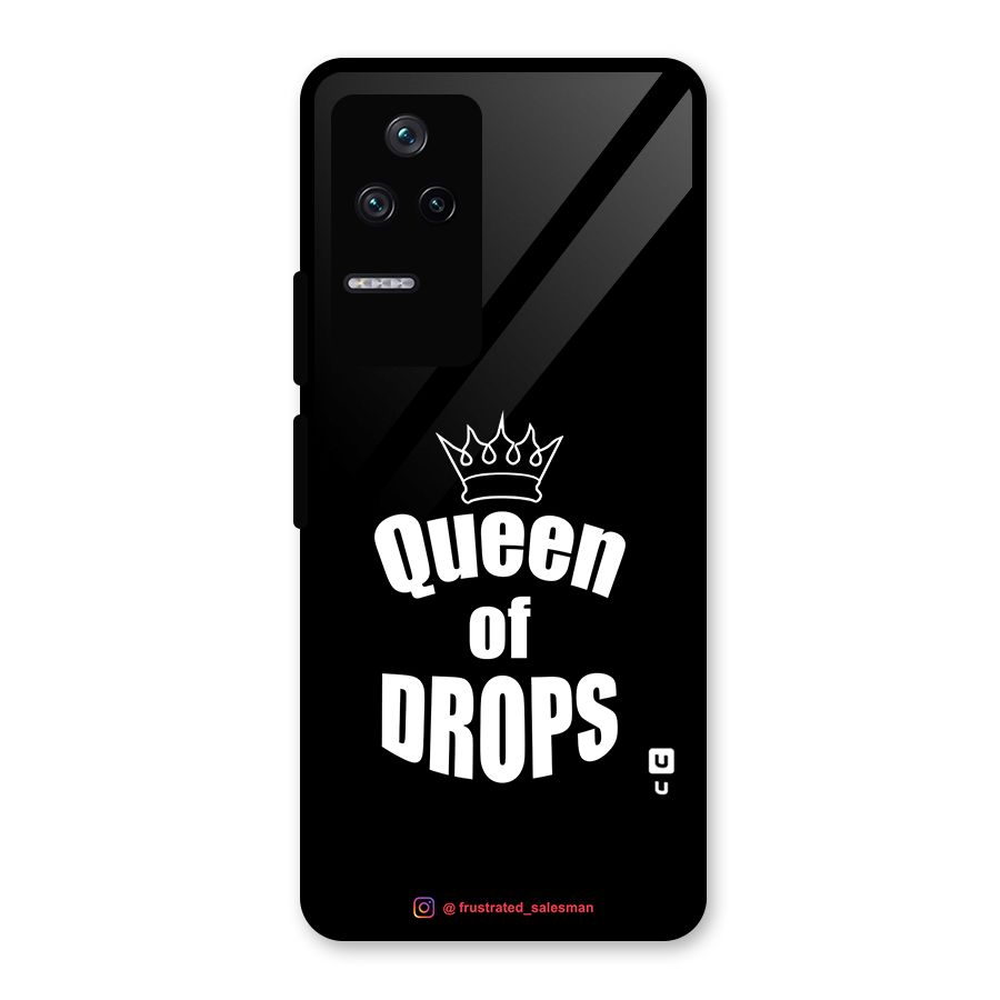 Queen of Drops Black Glass Back Case for Poco F4 5G