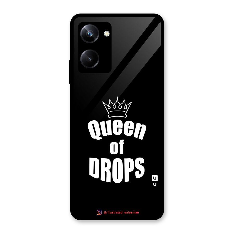 Queen of Drops Black Glass Back Case for Realme 10 Pro