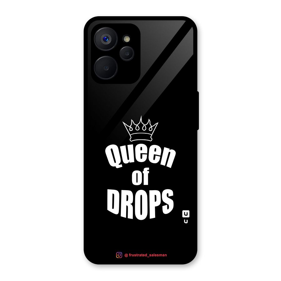 Queen of Drops Black Glass Back Case for Realme 9i 5G