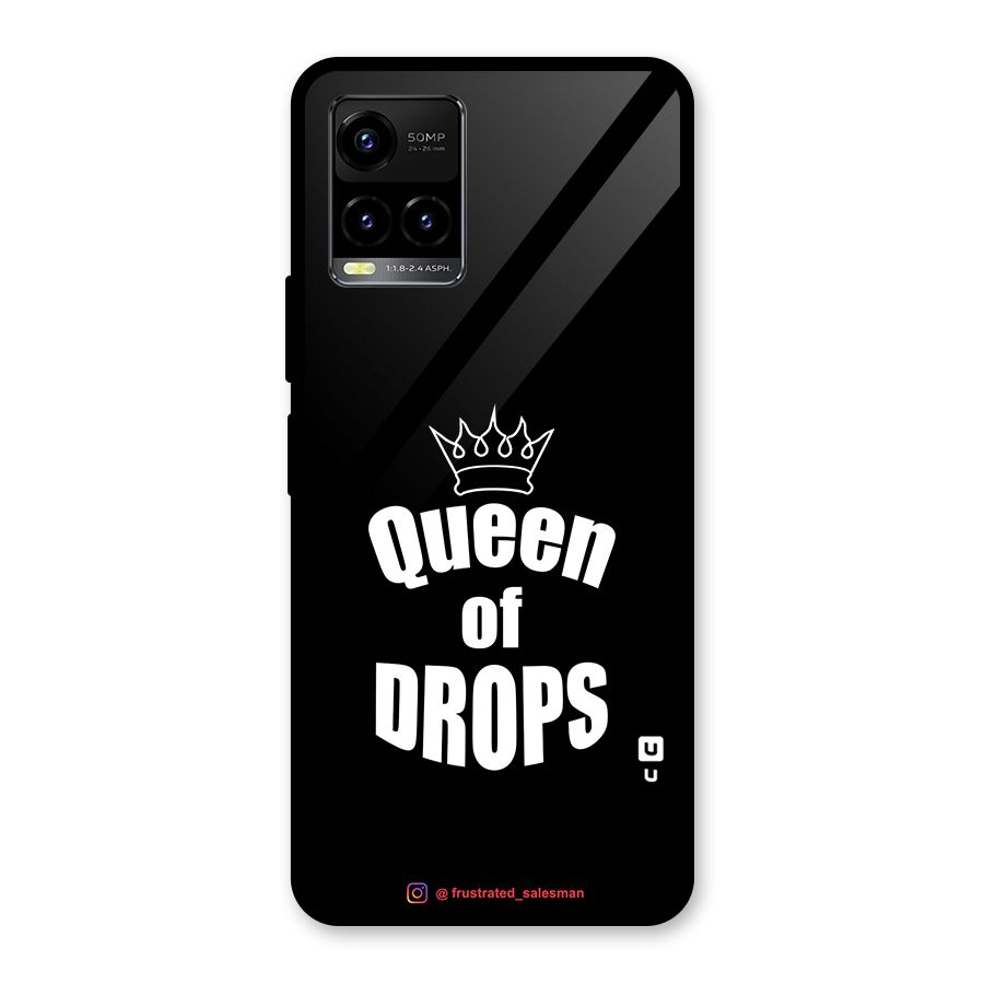 Queen of Drops Black Glass Back Case for Vivo Y21T
