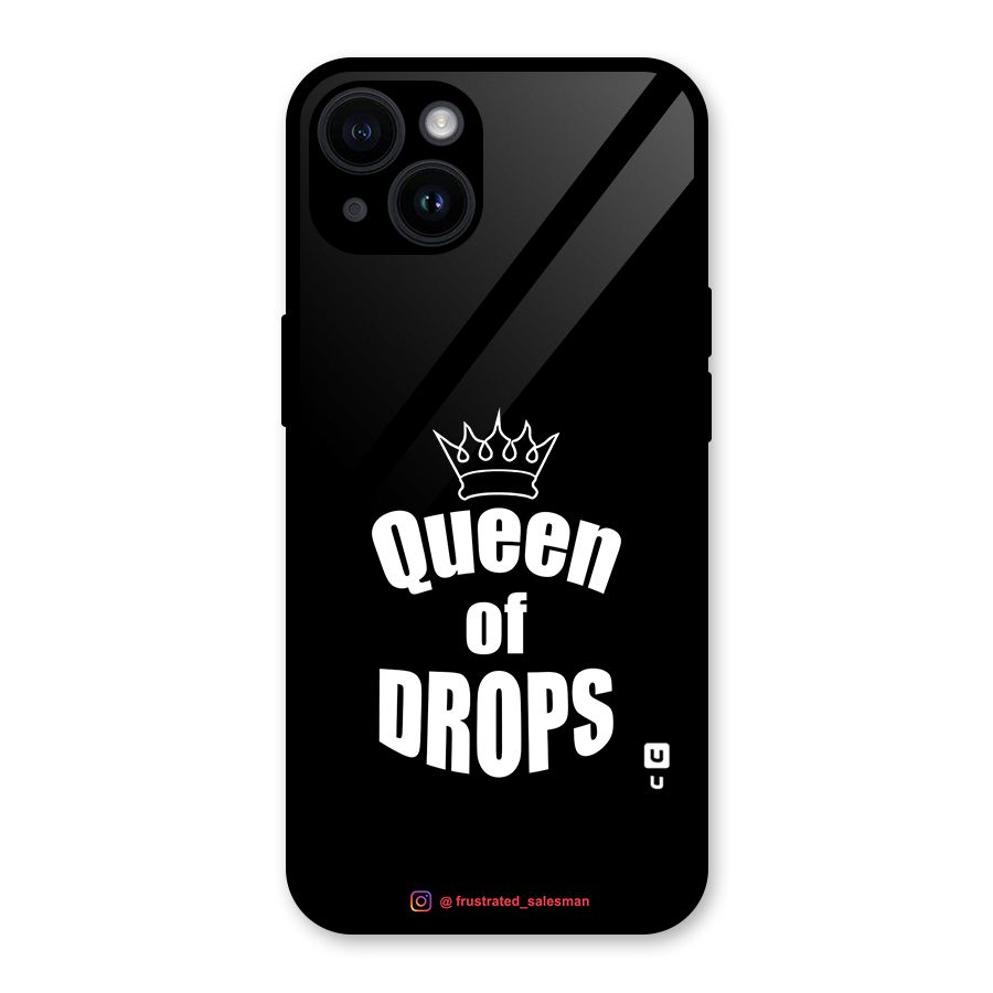Queen of Drops Black Glass Back Case for iPhone 14