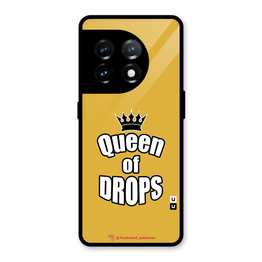 Queen of Drops Mustard Yellow Glass Back Case for OnePlus 11