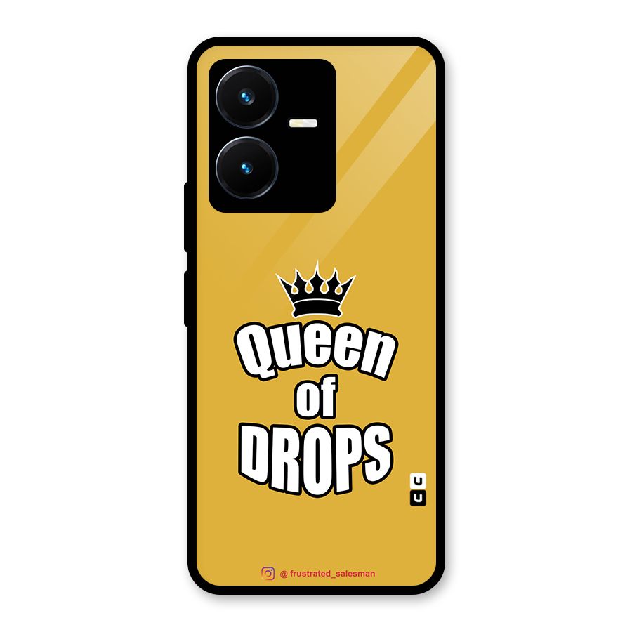 Queen of Drops Mustard Yellow Glass Back Case for Vivo Y22