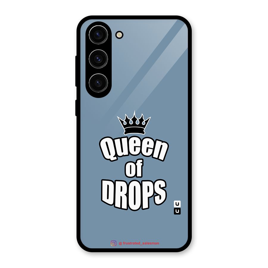 Queen of Drops SteelBlue Glass Back Case for Galaxy S23 Plus