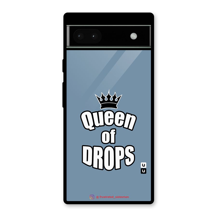 Queen of Drops SteelBlue Glass Back Case for Google Pixel 6a