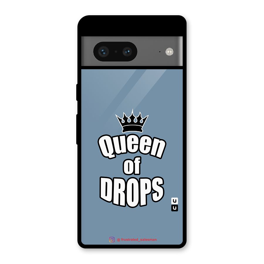 Queen of Drops SteelBlue Glass Back Case for Google Pixel 7