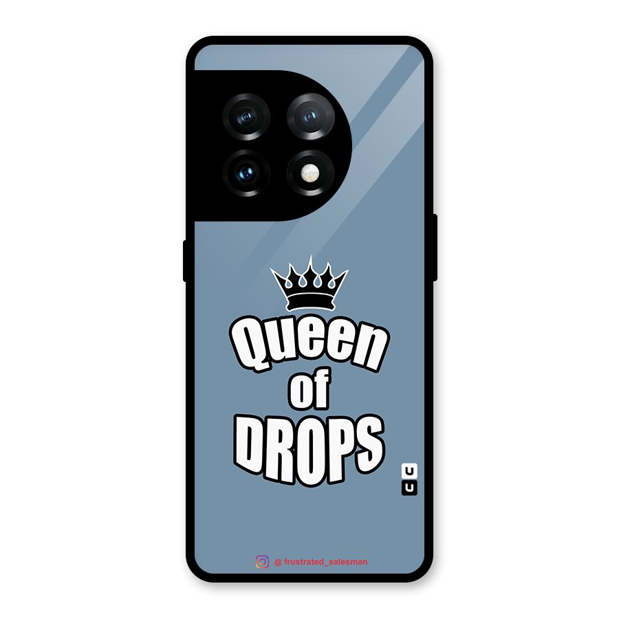 Queen of Drops SteelBlue Glass Back Case for OnePlus 11