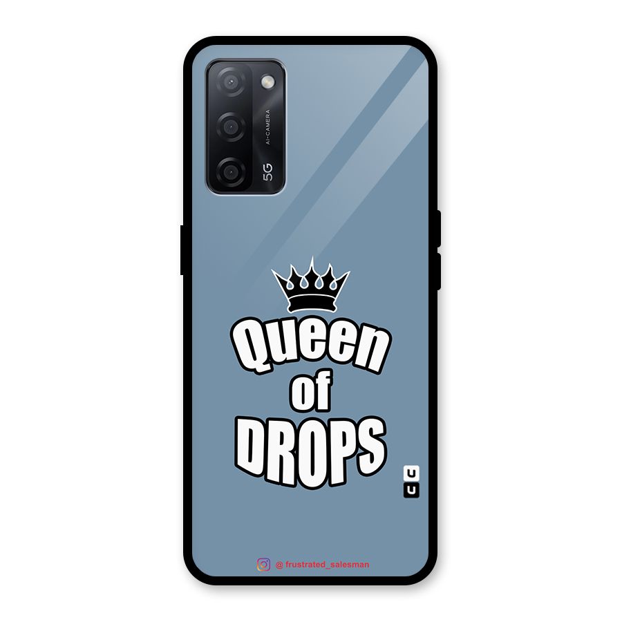 Queen of Drops SteelBlue Glass Back Case for Oppo A53s 5G