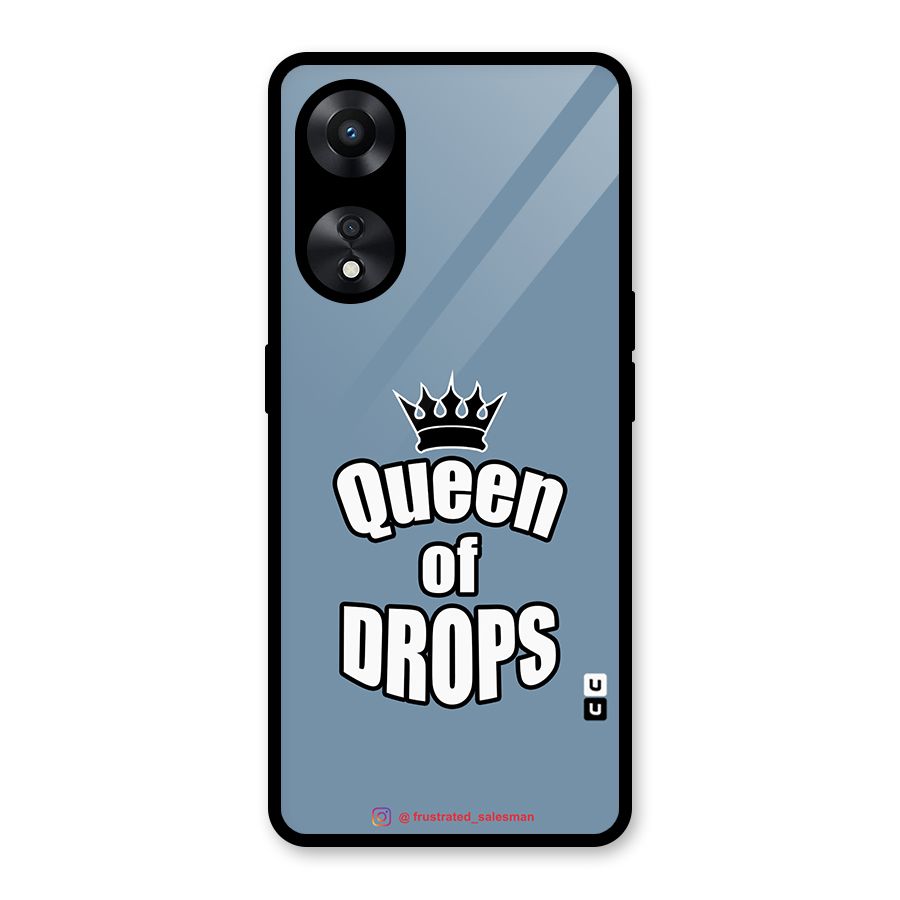Queen of Drops SteelBlue Glass Back Case for Oppo A78