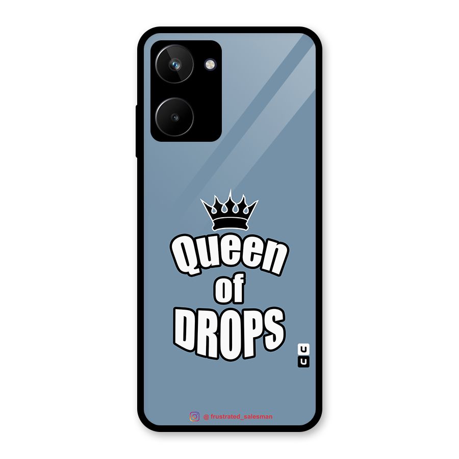 Queen of Drops SteelBlue Glass Back Case for Realme 10
